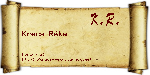Krecs Réka névjegykártya